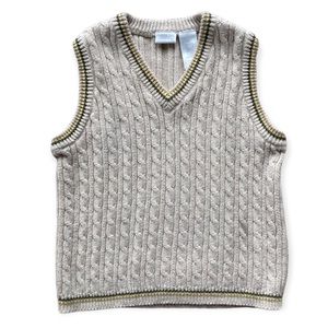 PERFECTLY DRESSED Beige Cable Cord Sweater Vest